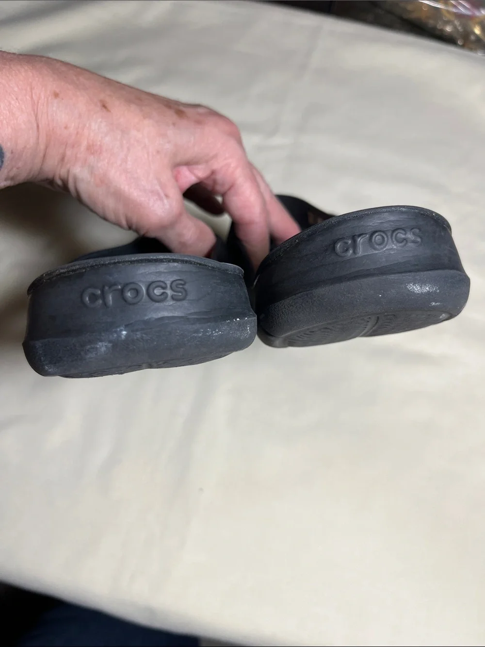 CROCS Black Dual-Strap Comfort Slide Sandals
